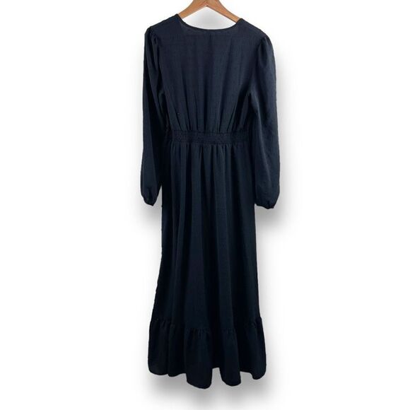 Amazon black eyelet maxi dress size L - Picture 2 of 11